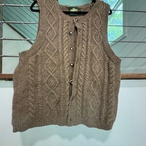Hammerschmid vintage wool Button-Front Sweater Vest - Brown